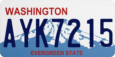 WA license plate AYK7215