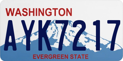 WA license plate AYK7217