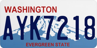 WA license plate AYK7218
