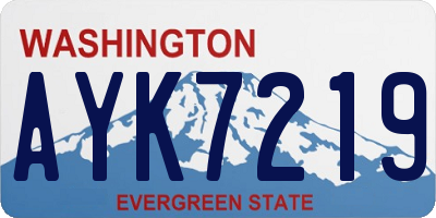 WA license plate AYK7219