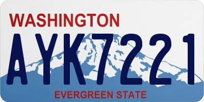 WA license plate AYK7221