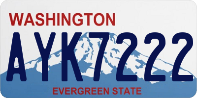 WA license plate AYK7222