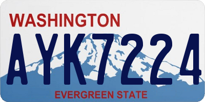 WA license plate AYK7224