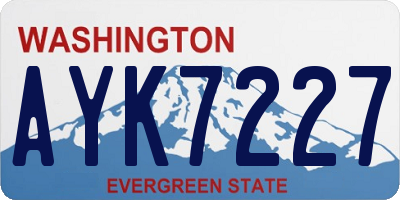 WA license plate AYK7227