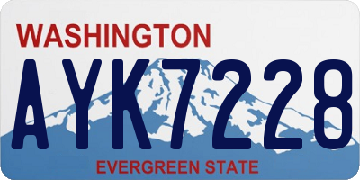 WA license plate AYK7228