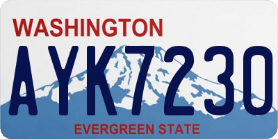 WA license plate AYK7230