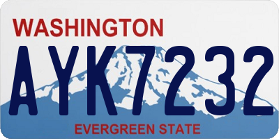 WA license plate AYK7232