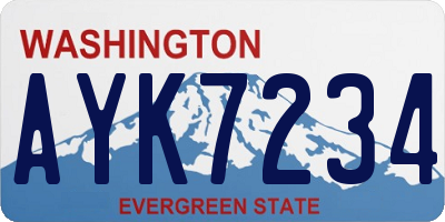WA license plate AYK7234