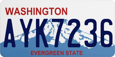 WA license plate AYK7236