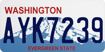 WA license plate AYK7239