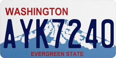 WA license plate AYK7240