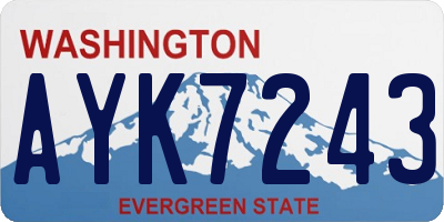 WA license plate AYK7243
