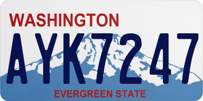 WA license plate AYK7247