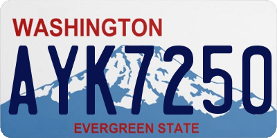 WA license plate AYK7250