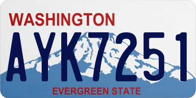 WA license plate AYK7251