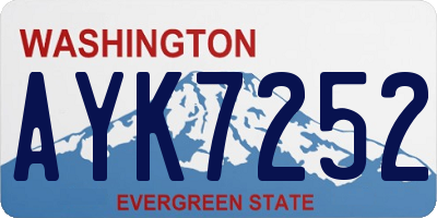 WA license plate AYK7252
