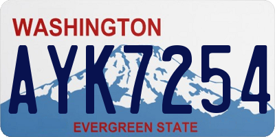 WA license plate AYK7254