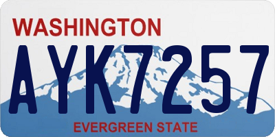 WA license plate AYK7257