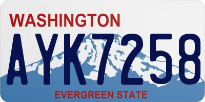 WA license plate AYK7258