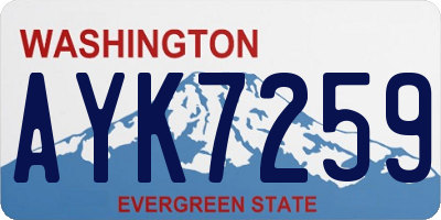 WA license plate AYK7259