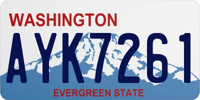 WA license plate AYK7261