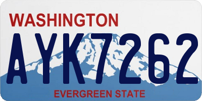 WA license plate AYK7262