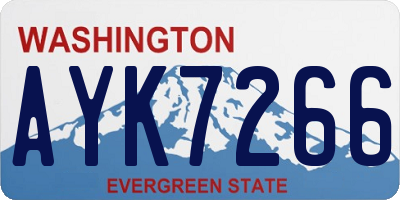 WA license plate AYK7266