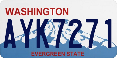 WA license plate AYK7271