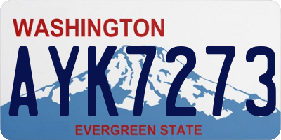 WA license plate AYK7273