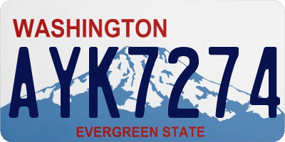 WA license plate AYK7274