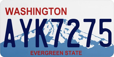 WA license plate AYK7275