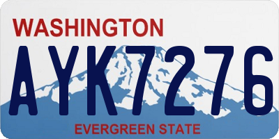 WA license plate AYK7276