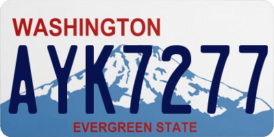 WA license plate AYK7277