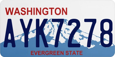 WA license plate AYK7278