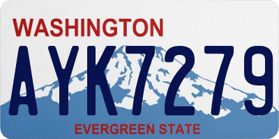 WA license plate AYK7279