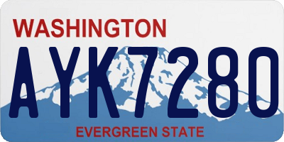 WA license plate AYK7280