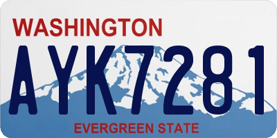 WA license plate AYK7281