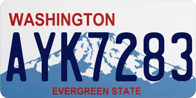 WA license plate AYK7283