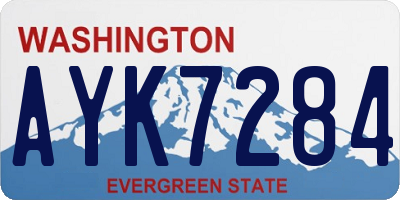 WA license plate AYK7284