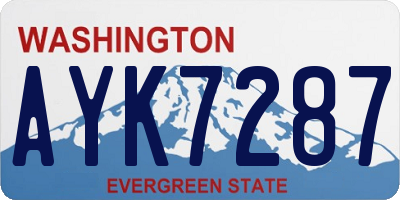 WA license plate AYK7287