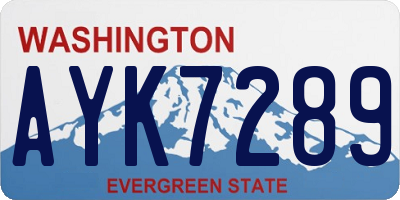 WA license plate AYK7289