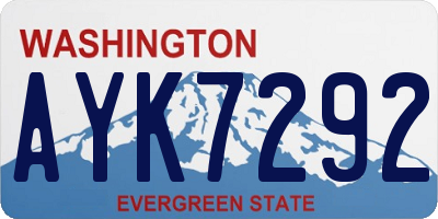 WA license plate AYK7292
