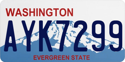 WA license plate AYK7299