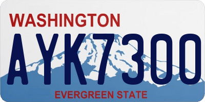 WA license plate AYK7300