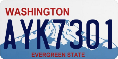 WA license plate AYK7301