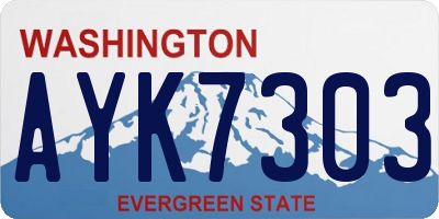 WA license plate AYK7303