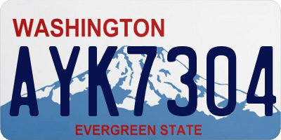 WA license plate AYK7304