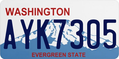 WA license plate AYK7305