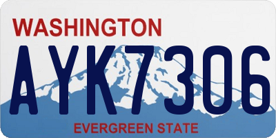 WA license plate AYK7306