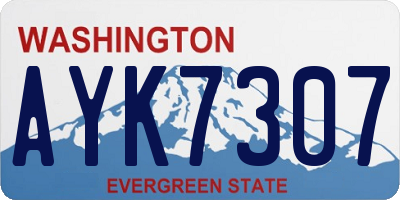 WA license plate AYK7307
